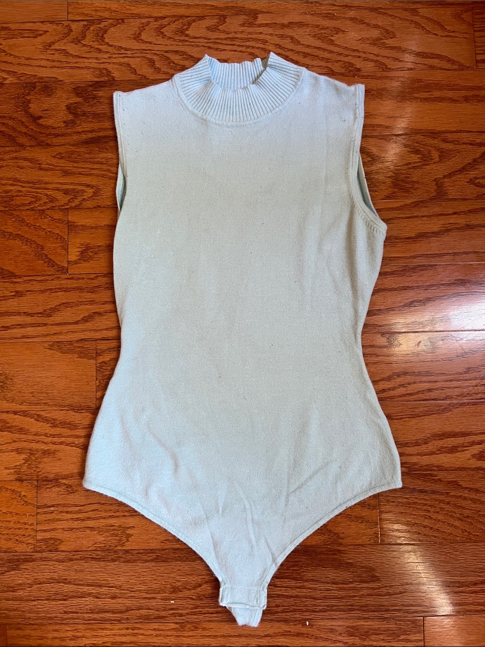 Le Lis Mint Ribbed Mock Neck knit Bodysuit